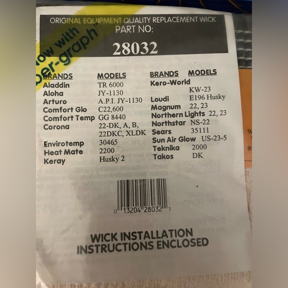 KeroWorld 28032 Kerosene Heater Replacement Wick KW-23, Aladdin TR 6000 Corona - Picture 2 of 3